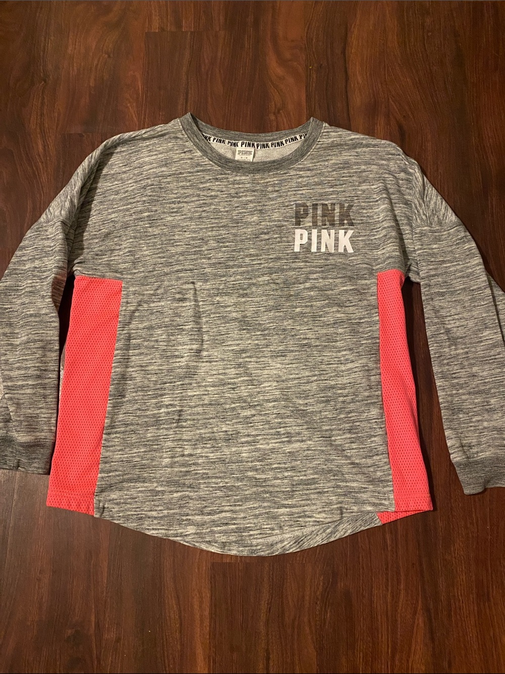 PINK Victoria's Secret Gray Sweatshirt with Pink Panels